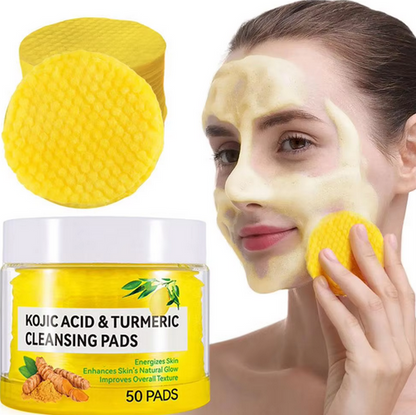 40/50pcs Turmeric Cleansing Acidic Cotton Pads – Exfoliating Sponges for Daily Face Cleansing